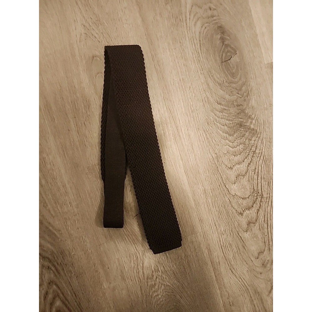 Square  Espresso Brown Tie Made In Italy 100% Wool Preppy Workwear